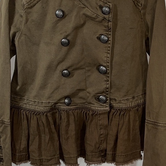 Free People Boho Military Peplum Jacket Size XSmall - Picture 10 of 11